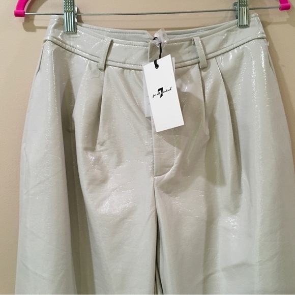 7 FOR ALL MANKIND 2 PCS Set VEGAN LEATHER PANTS TOP  Grey Size Xs-s New - Picture 7 of 12